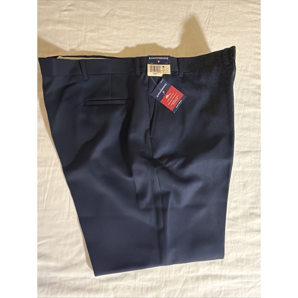 VINTAGE‎ Knights Bridge Dress Slacks Pants Navy Blue Men's Size 46x30 NWT